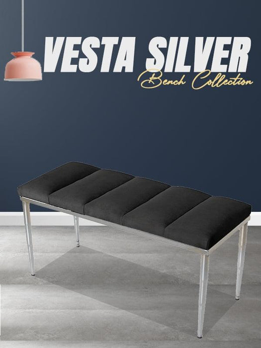 VESTA SILVER PUF - Dilimli Model Puf, Bench