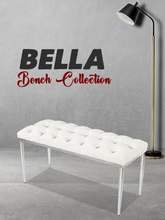 BELLA SILVER PUF, Kapitoneli Model Puf, Bench