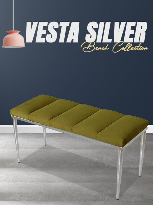 VESTA SILVER PUF - Dilimli Model Puf, Bench