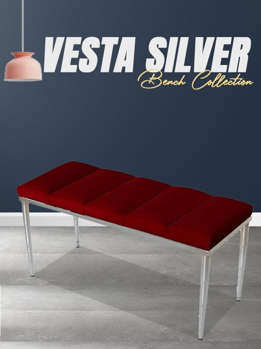 VESTA SILVER PUF - Dilimli Model Puf, Bench