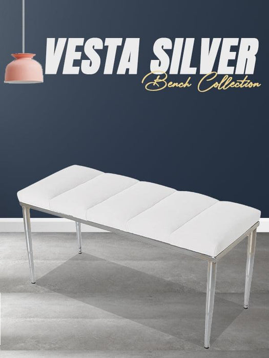 VESTA SILVER PUF - Dilimli Model Puf, Bench