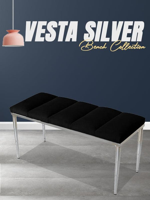 VESTA SILVER PUF - Dilimli Model Puf, Bench