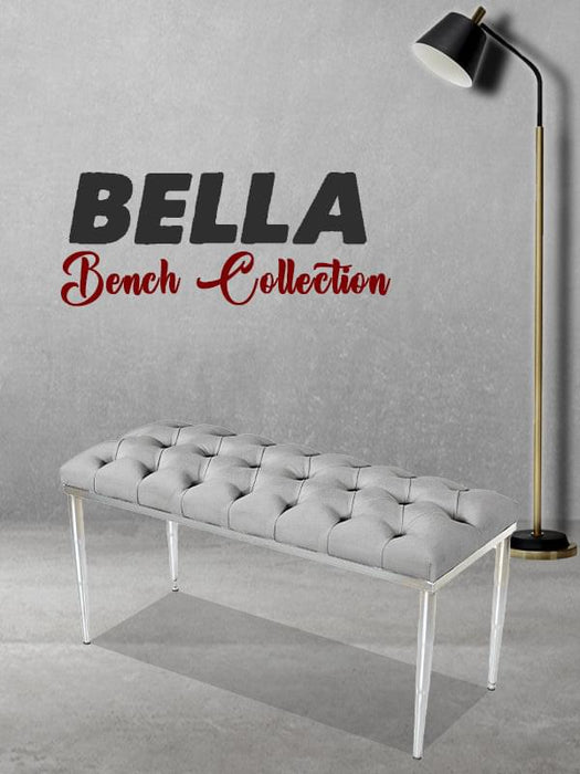 BELLA SILVER PUF, Kapitoneli Model Puf, Bench