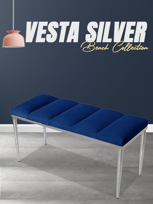 VESTA SILVER PUF - Dilimli Model Puf, Bench