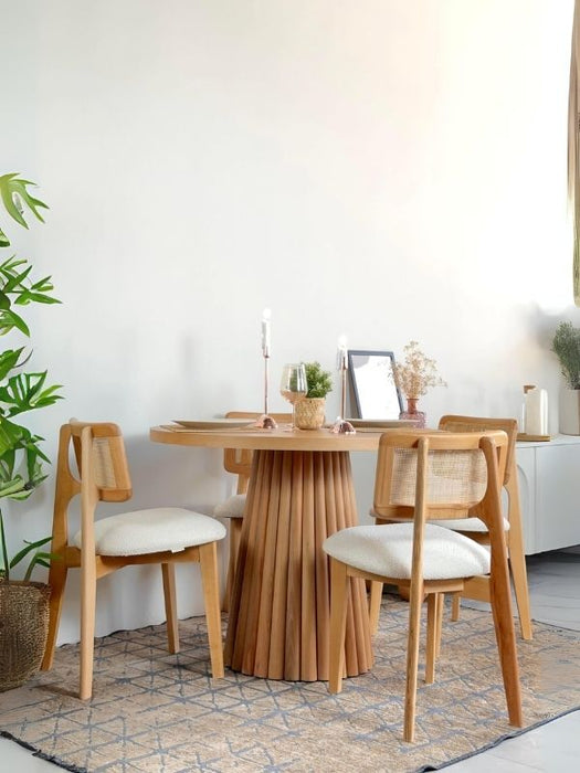 Acantus Natural Ahşap Yemek Masası 100x100