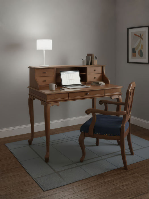 Crown Fransız Still Raflı Ahşap Çalışma Masası 80x125