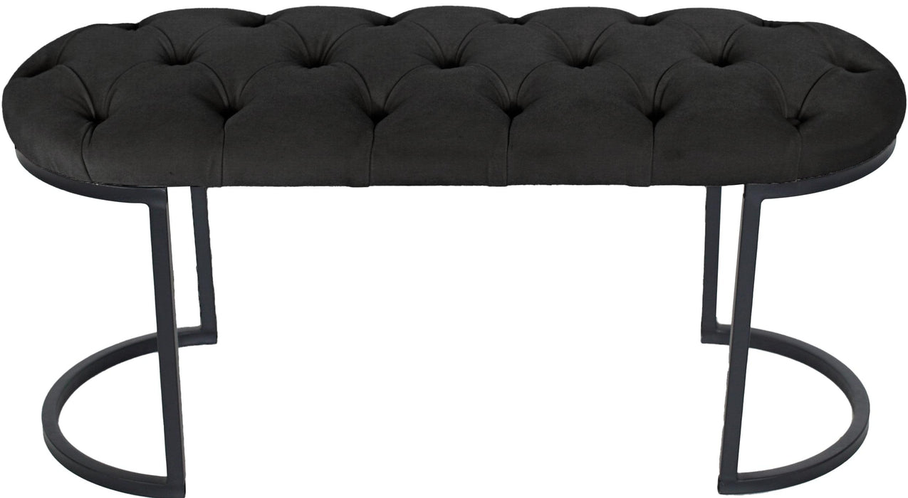 ELISSE BLACK PUF - Metal Ayaklı Kapitoneli Model Puf, Bench