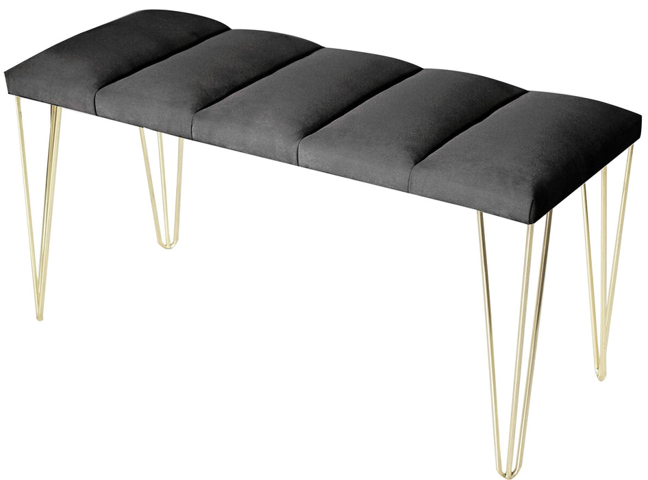 LUSTRO GOLD PUF- Dilimli Model Gold Metal Ayaklı Puf,Bench