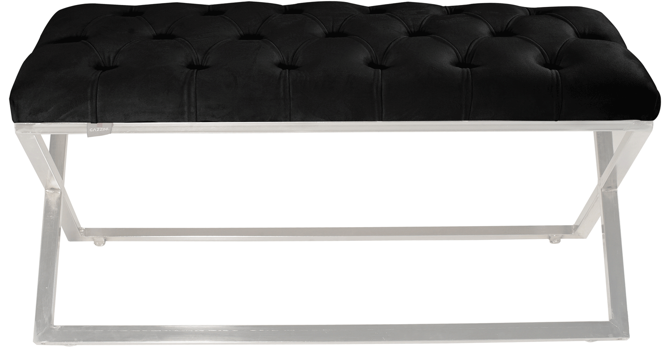 Varcera Silver Puf - Gümüş Kaplama Kapitoneli Chester Model Bench Puf