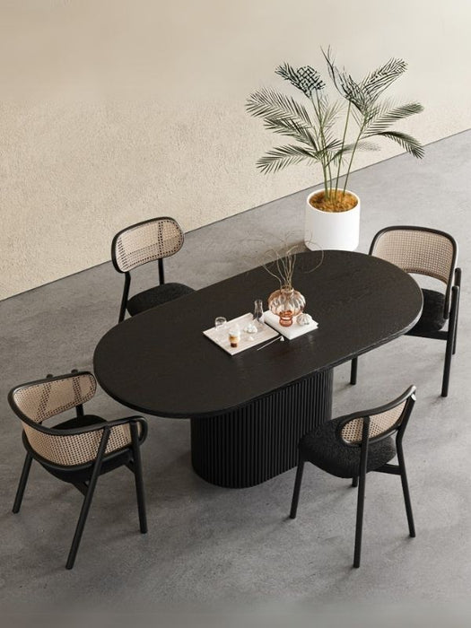 Apolena Oval Ahşap Bohem Yemek Masası 80x160