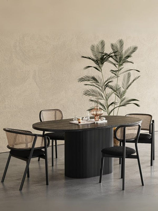 Apolena Oval Ahşap Bohem Yemek Masası 80x160