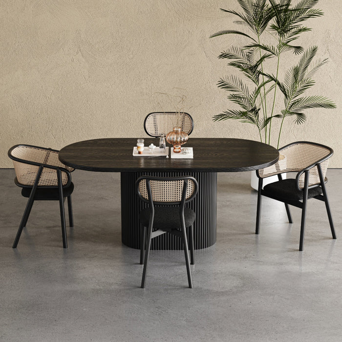 Apolena Oval Ahşap Bohem Yemek Masası 80x160