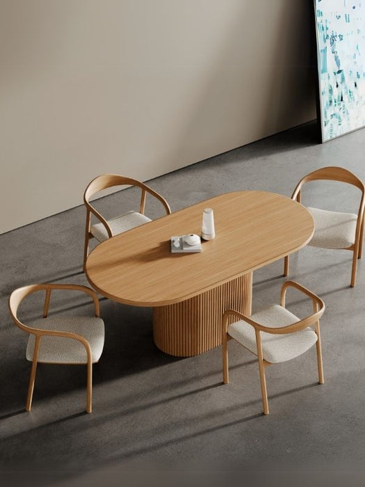 Apolena Oval Ahşap Yemek Masası 80x160