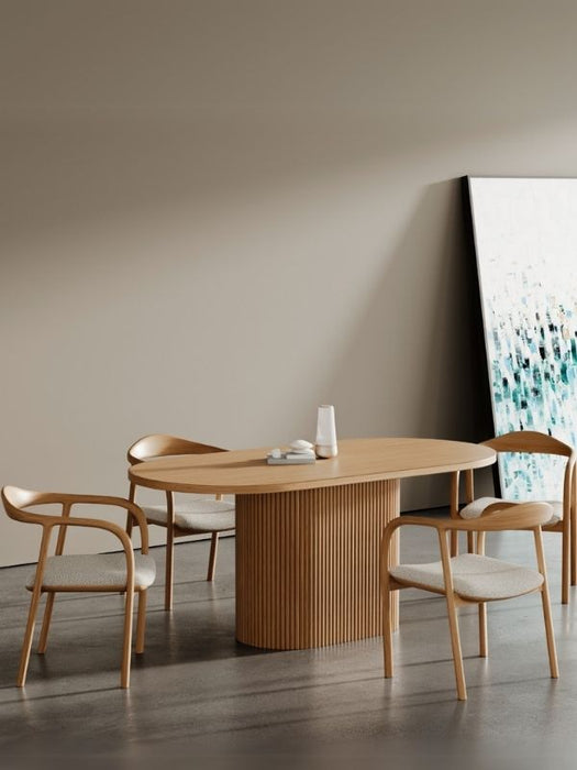 Apolena Oval Ahşap Yemek Masası 80x160