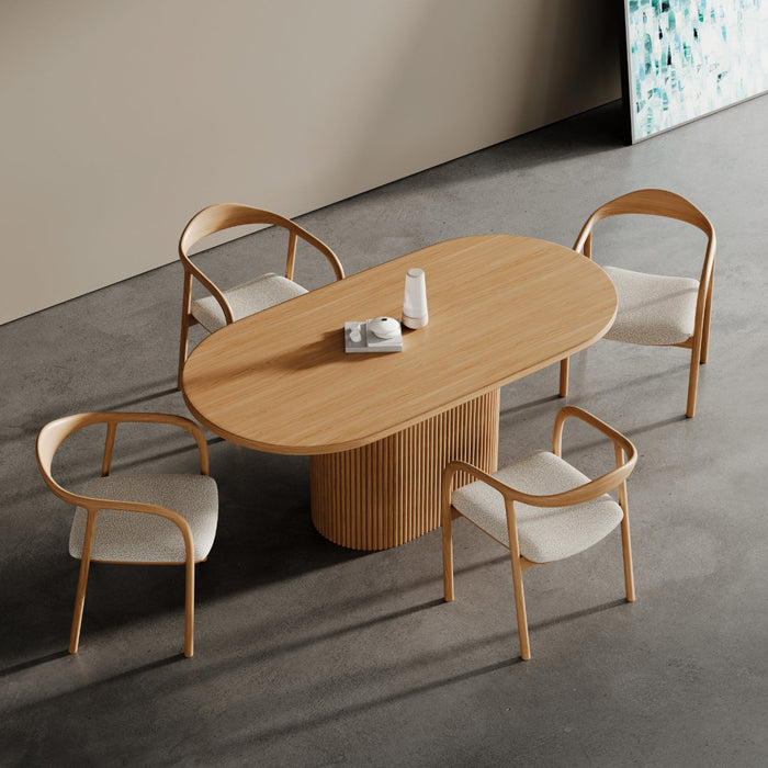 Apolena Oval Ahşap Yemek Masası 80x160