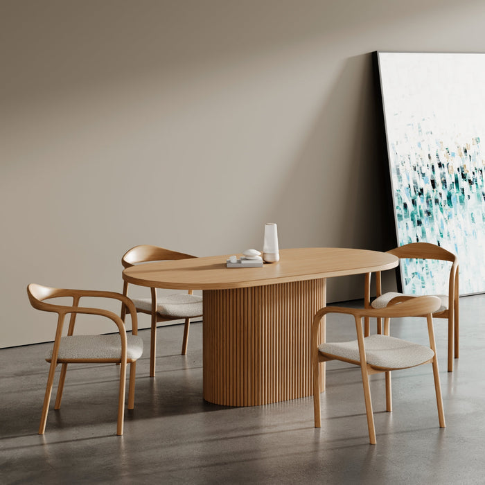 Apolena Oval Ahşap Yemek Masası 80x160