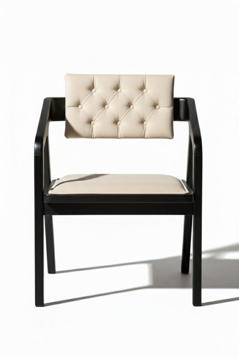 Vargo Kapitone Sırtlı Modern Ahşap Sandalye