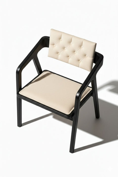 Vargo Kapitone Sırtlı Modern Ahşap Sandalye