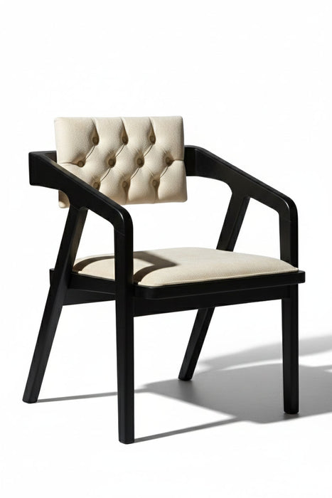 Vargo Kapitone Sırtlı Modern Ahşap Sandalye