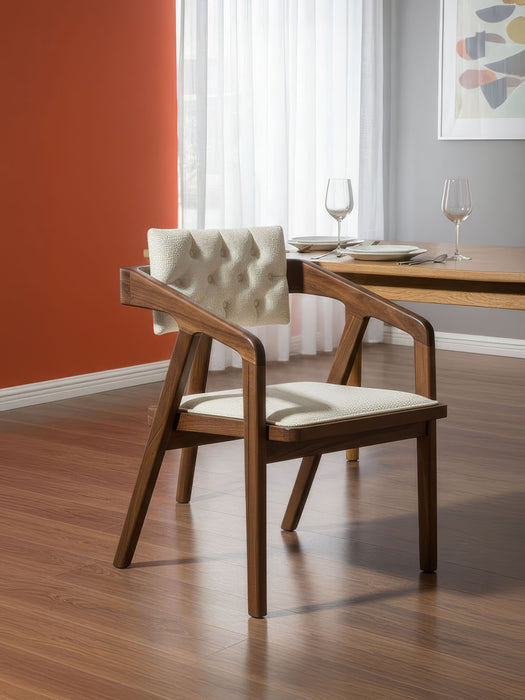 Vargo Kapitone Sırtlı Modern Ahşap Sandalye