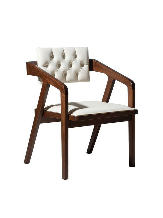 Vargo Kapitone Sırtlı Modern Ahşap Sandalye