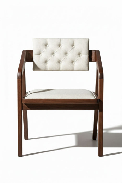 Vargo Kapitone Sırtlı Modern Ahşap Sandalye