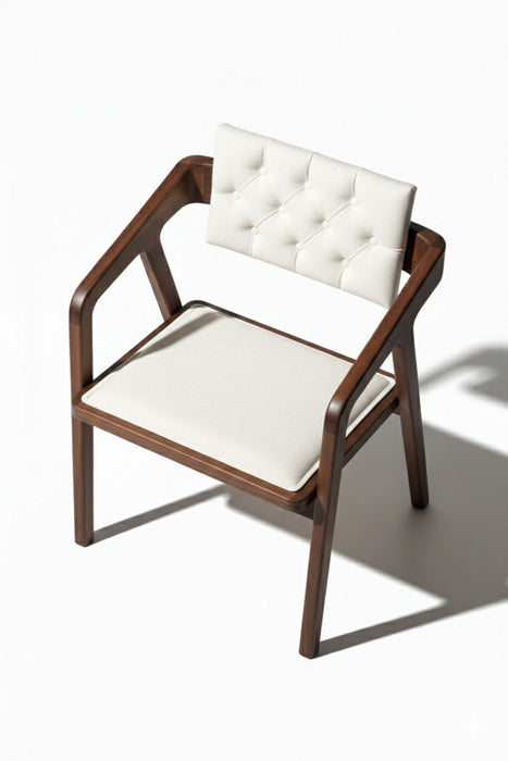 Vargo Kapitone Sırtlı Modern Ahşap Sandalye