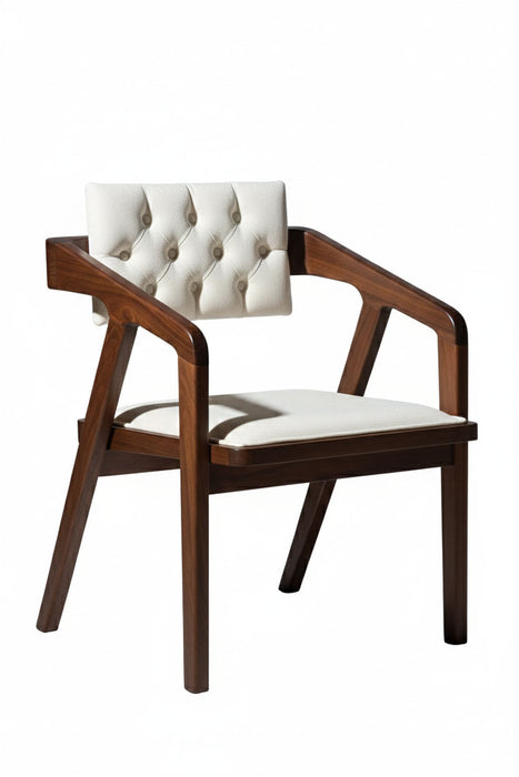 Vargo Kapitone Sırtlı Modern Ahşap Sandalye