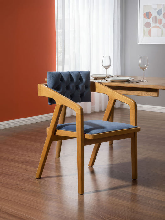 Vargo Kapitone Sırtlı Modern Ahşap Sandalye