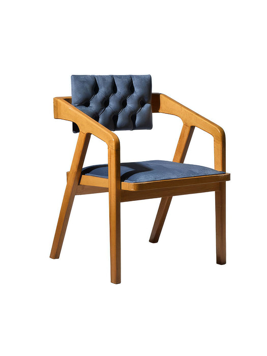 Vargo Kapitone Sırtlı Modern Ahşap Sandalye