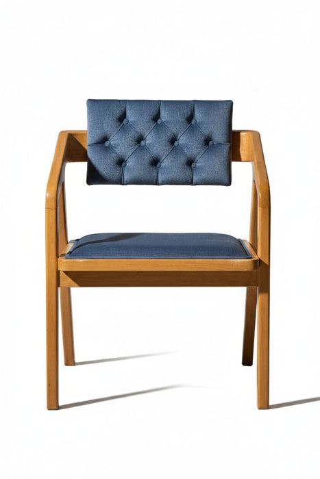 Vargo Kapitone Sırtlı Modern Ahşap Sandalye