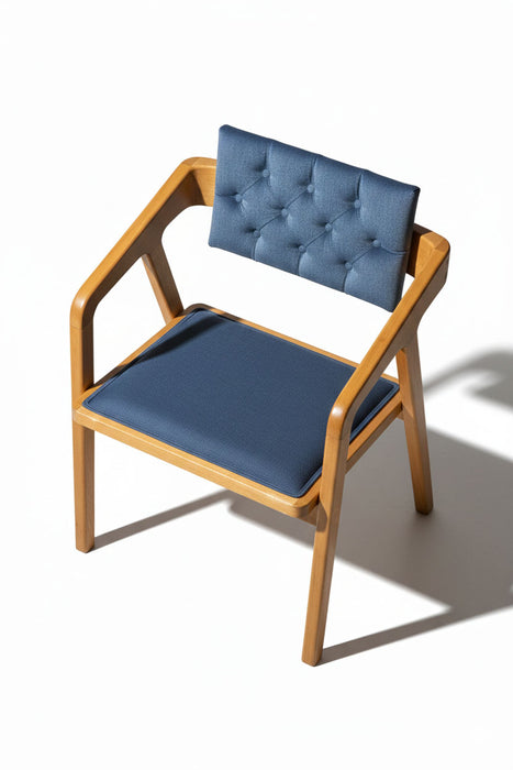 Vargo Kapitone Sırtlı Modern Ahşap Sandalye