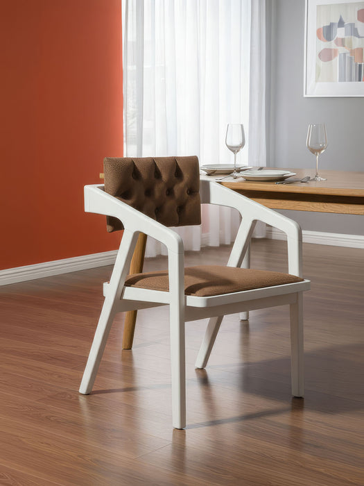 Vargo Kapitone Sırtlı Modern Ahşap Sandalye