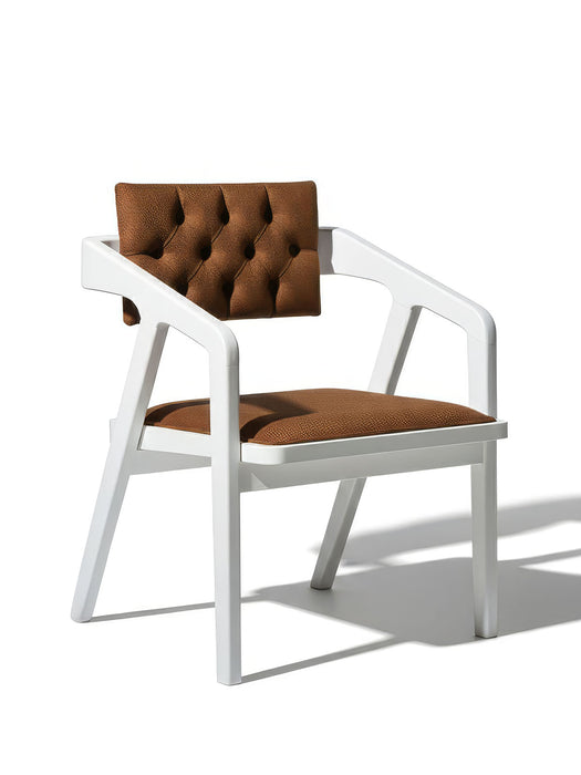 Vargo Kapitone Sırtlı Modern Ahşap Sandalye