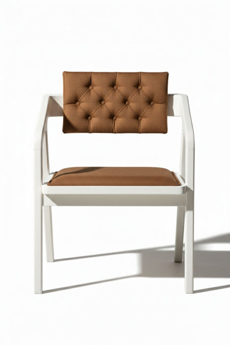 Vargo Kapitone Sırtlı Modern Ahşap Sandalye