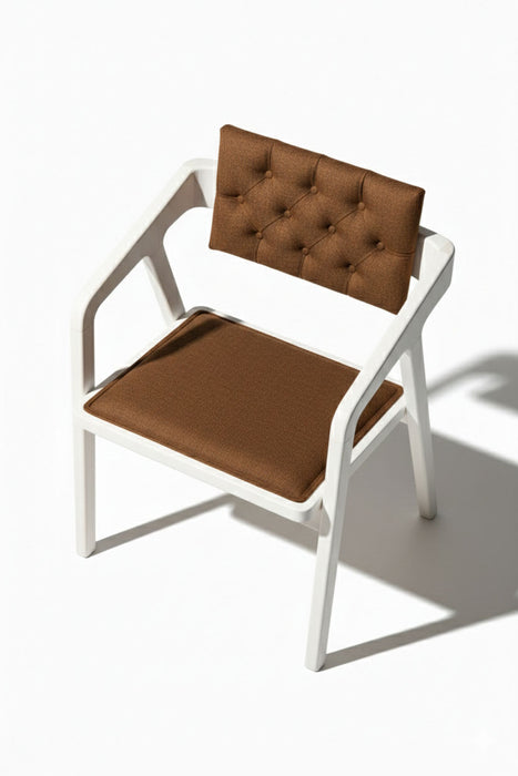 Vargo Kapitone Sırtlı Modern Ahşap Sandalye