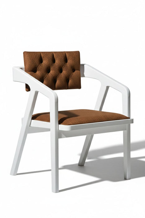 Vargo Kapitone Sırtlı Modern Ahşap Sandalye