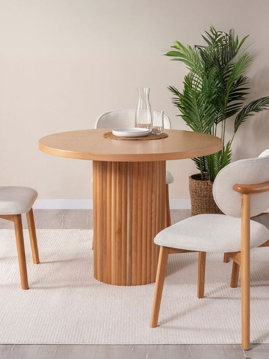 Arya Yuvarlak Ahşap Bohem Masa 100x100