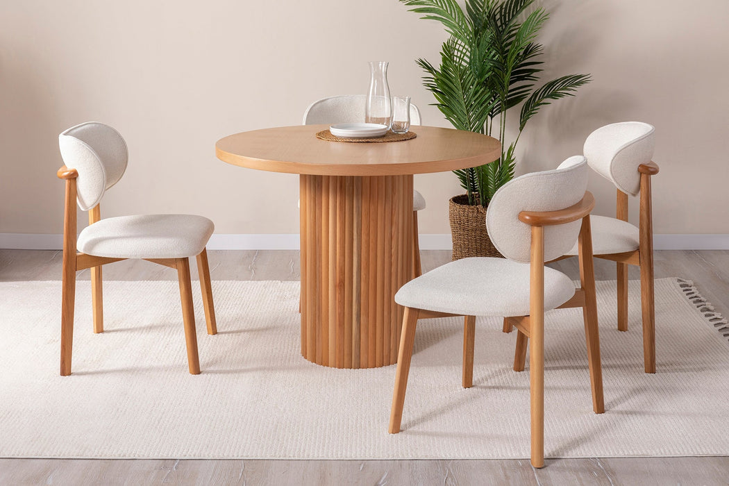 Arya Yuvarlak Ahşap Bohem Masa 100x100