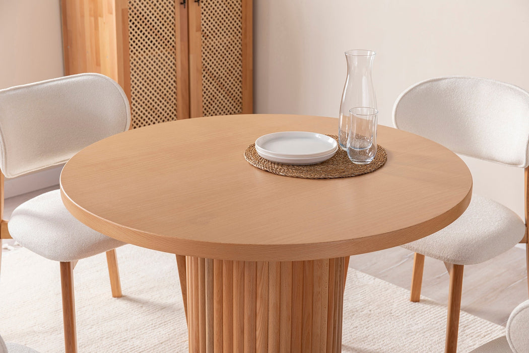 Arya Yuvarlak Ahşap Bohem Masa 100x100