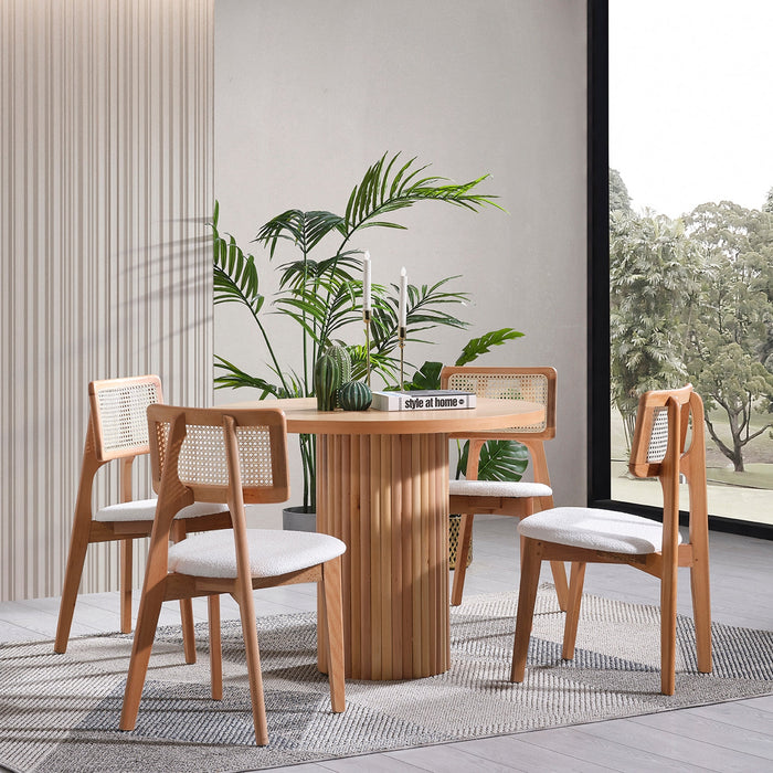 Arya Yuvarlak Ahşap Bohem Masa 120x120