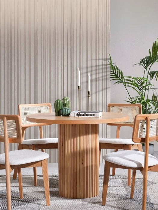 Arya Yuvarlak Ahşap Bohem Masa 130x130