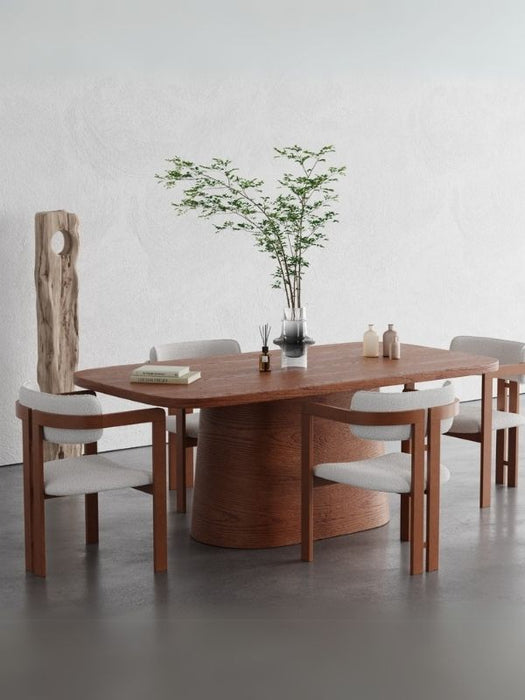 Barocco İtalyan Still Oval Ahşap Yemek Masası 100x180