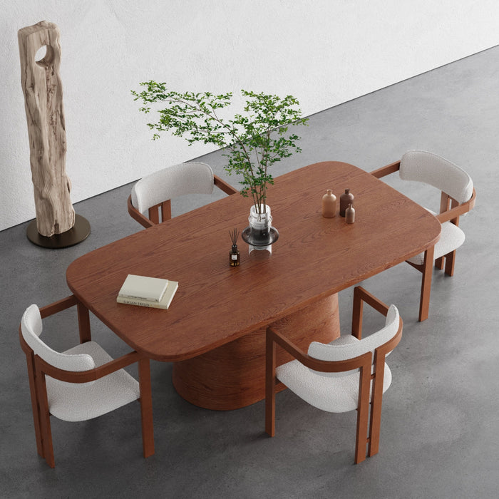 Barocco İtalyan Still Oval Ahşap Yemek Masası 100x180