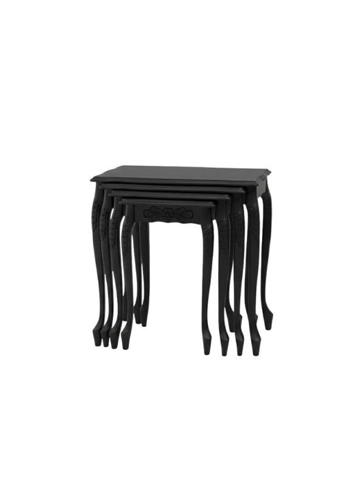 Barok Lükens Oymalı 4'lü Ahşap Zigon Sehpa