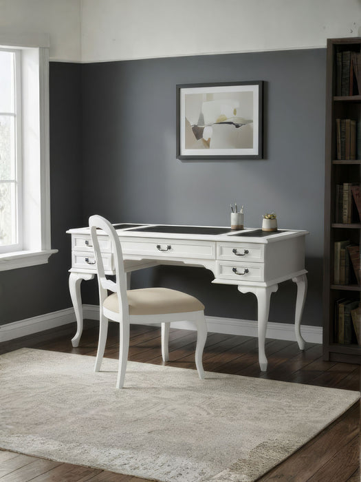 Realm Fransız Retro Deri Ahşap Çalışma Masası 75x160