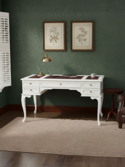 Realm Fransız Retro Deri Ahşap Çalışma Masası 75x160