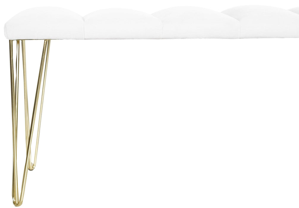 LUSTRO GOLD PUF- Dilimli Model Gold Metal Ayaklı Puf,Bench