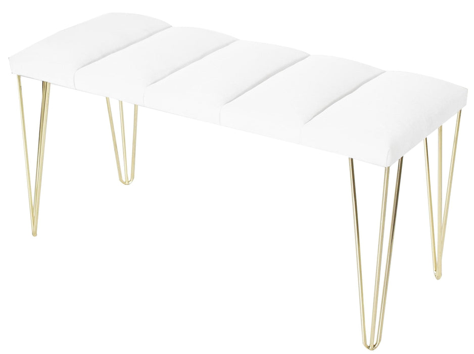 LUSTRO GOLD PUF- Dilimli Model Gold Metal Ayaklı Puf,Bench