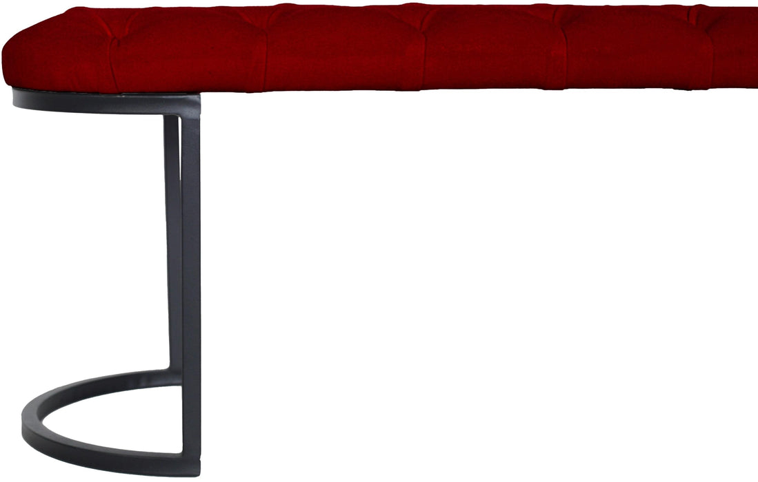 ELISSE BLACK PUF - Metal Ayaklı Kapitoneli Model Puf, Bench